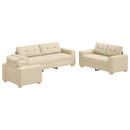 Sofa 3 pcs Creme 221 x 80 x 80 cm Linned-blandet stof