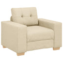 Sofa 3 pcs Creme 221 x 80 x 80 cm Linned-blandet stof