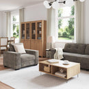 Sofa 3 pcs Mørkegrå 221 x 80 x 80 cm Linned-blandet stof
