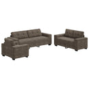 Sofa 3 pcs Mørkegrå 221 x 80 x 80 cm Linned-blandet stof