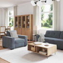 Sofa Sæt 3 pcs Mørkegrå 221 x 80 x 80 cm Fløjl