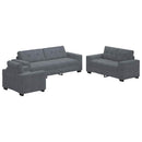 Sofa Sæt 3 pcs Mørkegrå 221 x 80 x 80 cm Fløjl