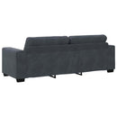 Sofa Sæt 3 pcs Mørkegrå 221 x 80 x 80 cm Fløjl