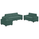 Sofa Sæt 3 pcs Mørkegrøn 221 x 80 x 80 cm Fløjl