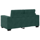 Sofa Sæt 3 pcs Mørkegrøn 221 x 80 x 80 cm Fløjl