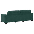 Sofa Sæt 3 pcs Mørkegrøn 221 x 80 x 80 cm Fløjl