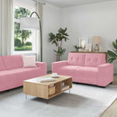 Sofa Sæt 3 pcs Lyserød 221 x 80 x 80 cm Fløjl