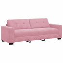 Sofa Sæt 3 pcs Lyserød 221 x 80 x 80 cm Fløjl