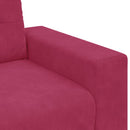 Sofa Sæt 3 pcs Vindrød 221 x 80 x 80 cm Fløjl
