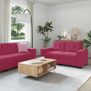 Sofa Sæt 3 pcs Vindrød 221 x 80 x 80 cm Fløjl