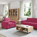 Sofa Sæt 3 pcs Vindrød 221 x 80 x 80 cm Fløjl