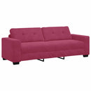 Sofa Sæt 3 pcs Vindrød 221 x 80 x 80 cm Fløjl