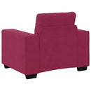 Sofa Sæt 3 pcs Vindrød 221 x 80 x 80 cm Fløjl