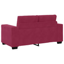 Sofa Sæt 3 pcs Vindrød 221 x 80 x 80 cm Fløjl