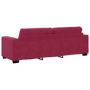 Sofa Sæt 3 pcs Vindrød 221 x 80 x 80 cm Fløjl