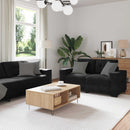 Sofa Sæt 3 pcs Sort 221 x 80 x 80 cm Fløjl