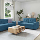 Sofa Sæt 3 pcs Blå 221 x 80 x 80 cm Fløjl