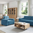 Sofa Sæt 3 pcs Blå 221 x 80 x 80 cm Fløjl