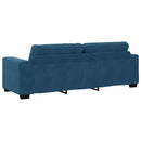 Sofa Sæt 3 pcs Blå 221 x 80 x 80 cm Fløjl