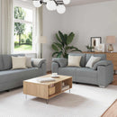 Sofa 3 pcs Lysegrå 219 x 80 x 82 cm Linned-blandet stof