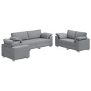 Sofa 3 pcs Lysegrå 219 x 80 x 82 cm Linned-blandet stof
