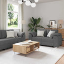 Sofa 3 pcs Mørkegrå 219 x 80 x 82 cm Linned-blandet stof