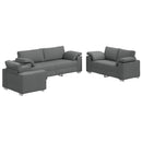 Sofa 3 pcs Mørkegrå 219 x 80 x 82 cm Linned-blandet stof