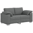 Sofa 3 pcs Mørkegrå 219 x 80 x 82 cm Linned-blandet stof