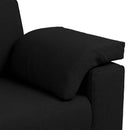 Sofa 3 pcs Sort 219 x 80 x 82 cm Linned-blandet stof