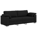Sofa 3 pcs Sort 219 x 80 x 82 cm Linned-blandet stof