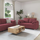 Sofa 3 pcs Vindrød 219 x 80 x 82 cm Linned-blandet stof