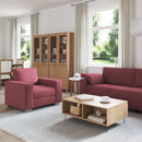 Sofa 3 pcs Vindrød 219 x 80 x 82 cm Linned-blandet stof