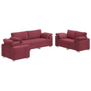 Sofa 3 pcs Vindrød 219 x 80 x 82 cm Linned-blandet stof