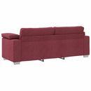 Sofa 3 pcs Vindrød 219 x 80 x 82 cm Linned-blandet stof