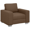 Sofa 3 pcs Brun 219 x 80 x 82 cm Linned-blandet stof