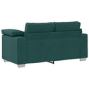 Sofa 3 pcs Mørkegrøn 219 x 80 x 82 cm Linned-blandet stof