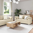 Sofa 3 pcs Creme 219 x 80 x 82 cm Linned-blandet stof