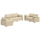 Sofa 3 pcs Creme 219 x 80 x 82 cm Linned-blandet stof