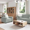 sofasæt 3 dele med hynder velour lysegrå