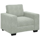 sofasæt 3 dele med hynder velour lysegrå