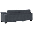 sofasæt 3 dele med hynder velour mørkegrå