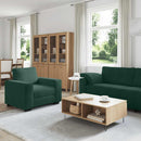 sofasæt 3 dele med hynder velour mørkegrøn