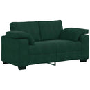 sofasæt 3 dele med hynder velour mørkegrøn