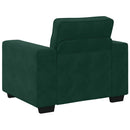 sofasæt 3 dele med hynder velour mørkegrøn