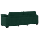 sofasæt 3 dele med hynder velour mørkegrøn
