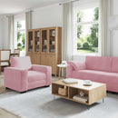 sofasæt 3 dele med hynder velour lyserød