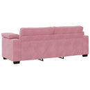 sofasæt 3 dele med hynder velour lyserød