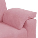 sofasæt 3 dele med hynder velour lyserød