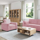 sofasæt 3 dele med hynder velour lyserød