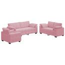 sofasæt 3 dele med hynder velour lyserød